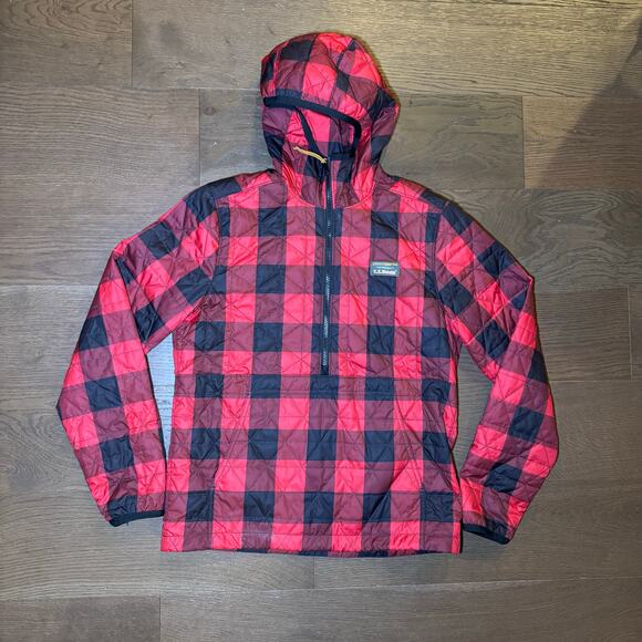 LL Bean Katahdin Pullover Quilted Jacket Puffer PrimaLoft Buffalo Check Womens S - Picture 1 of 6
